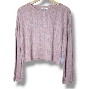 Cloud Chaser Pink Cropped Sweater Size L NWT